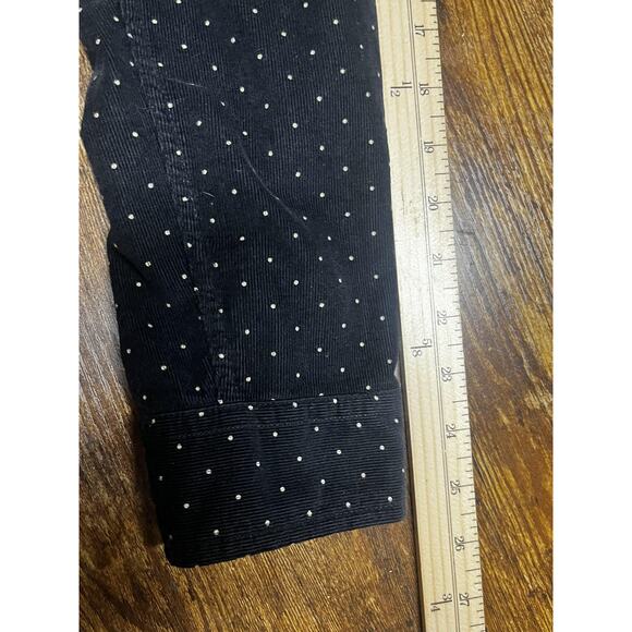 Stussy Shirt Mens Medium Black Polka Dot Corduroy Button Up Long Sleeve Casual - Picture 12 of 14